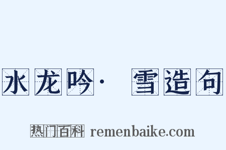 水龙吟·雪造句是什么意思的图片